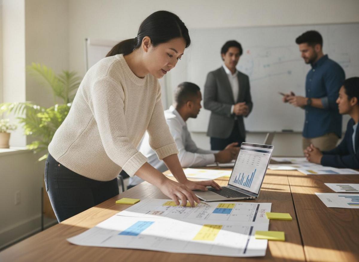 Marketing professional reviewing content calendar — a core practice in what is b2b digital marketing strategy