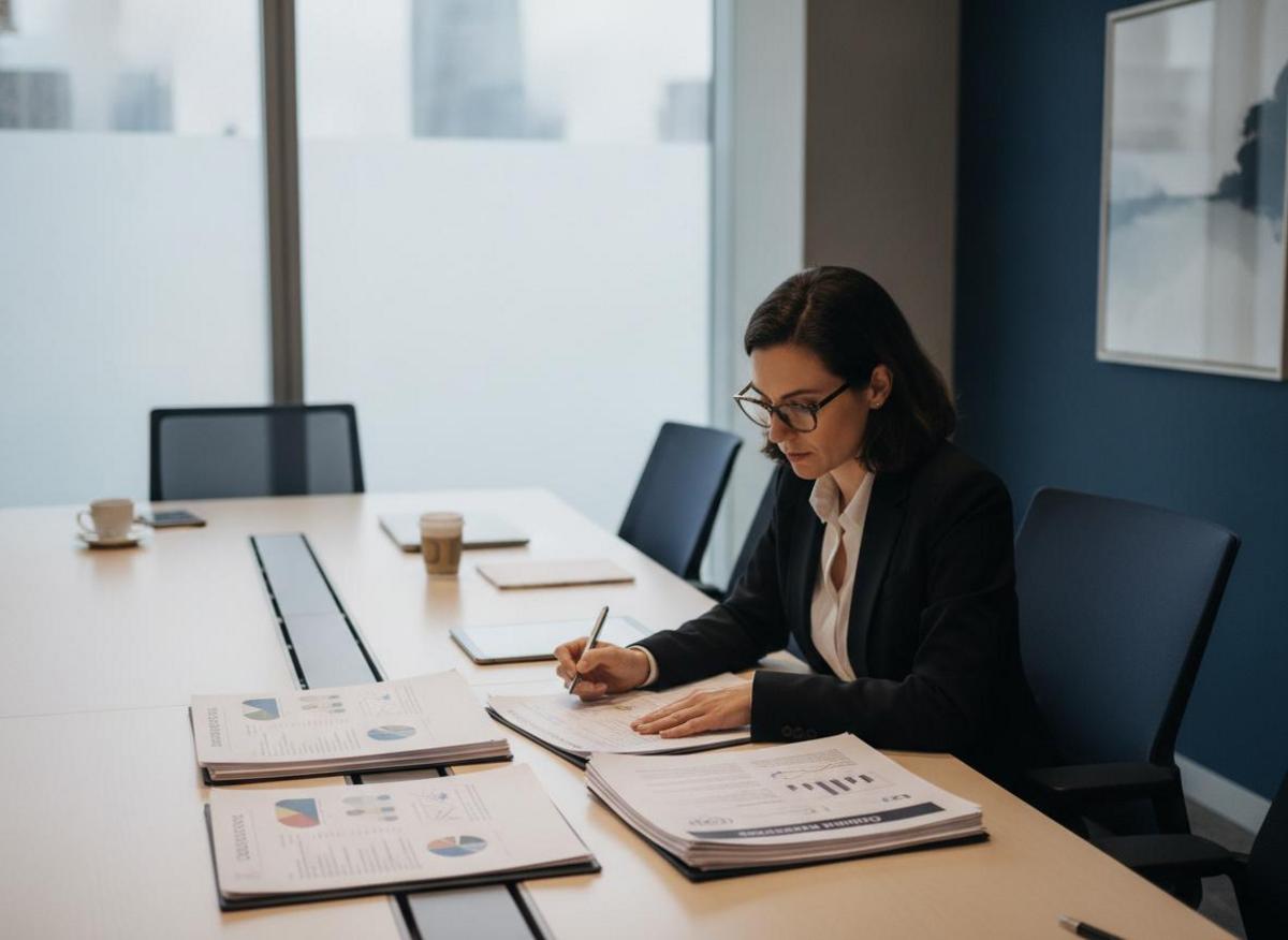 Person reviewing printed agency proposals side by side — marketing agency comparison B2B red flags analysis
