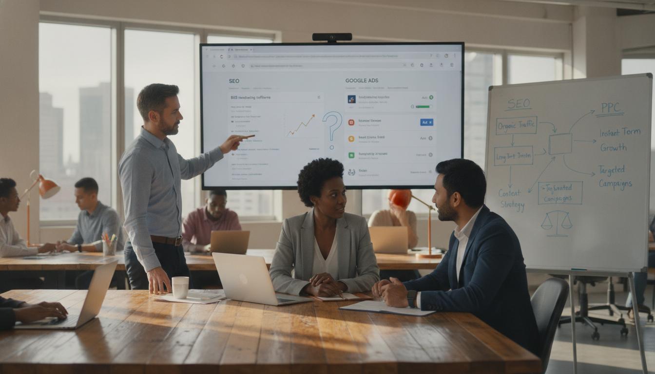 Header image: SEO vs Google Ads for Small Business: How to Choose